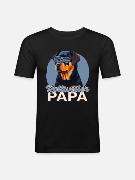 Rottweiler Papa - Men's Slim Fit T-Shirt - black