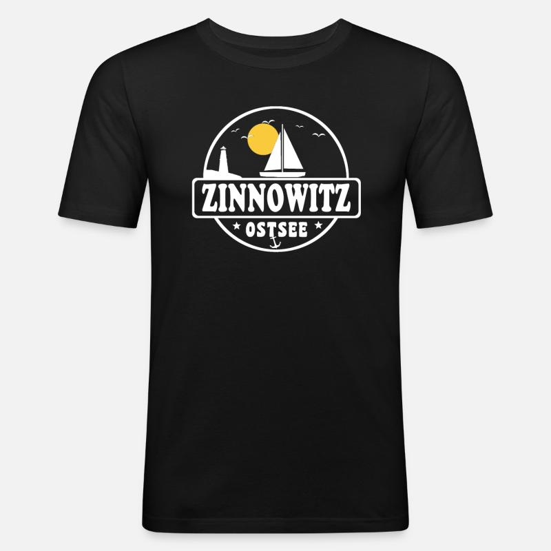 Zinnowitz - Männer Slim Fit T-Shirt - Schwarz