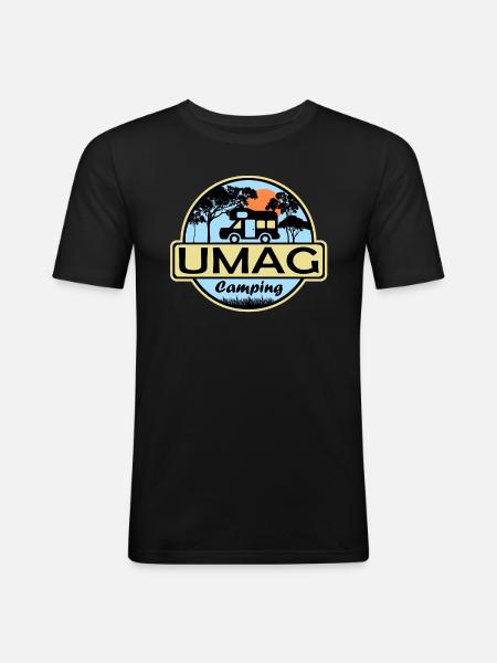 Umag Camping - Männer Slim Fit T-Shirt - Schwarz