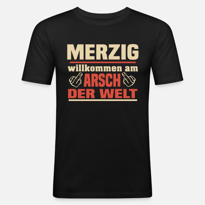 merzig saar - Männer Slim Fit T-Shirt - Schwarz