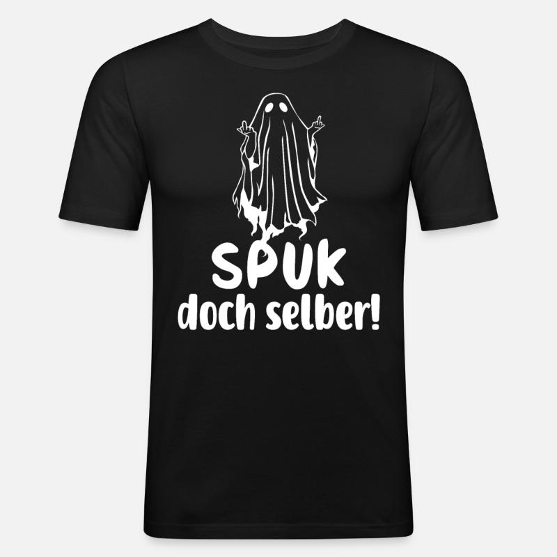 Spuk doch selber - Männer Slim Fit T-Shirt - Schwarz