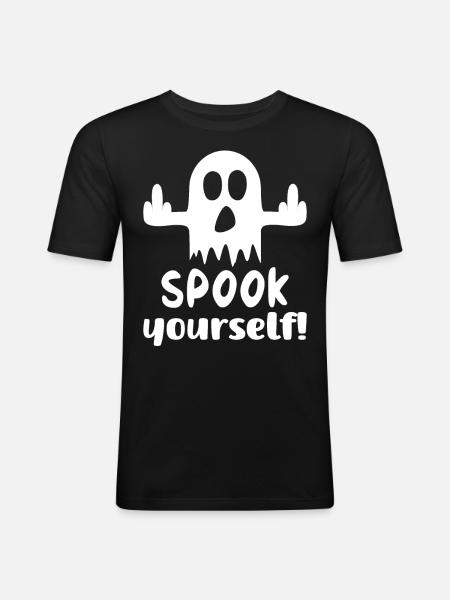 Spook yourself - Männer Slim Fit T-Shirt - Schwarz