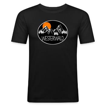 Westerwald - Männer Slim Fit T-Shirt - Schwarz - Vorne - Nik (191cm)