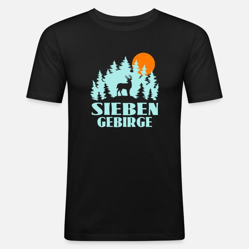 Siebengebirge - Männer Slim Fit T-Shirt - Schwarz