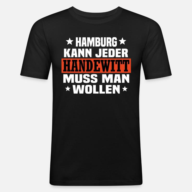 Handewitt - Männer Slim Fit T-Shirt - Schwarz