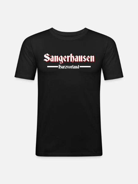 Sangerhausen - Männer Slim Fit T-Shirt - Schwarz