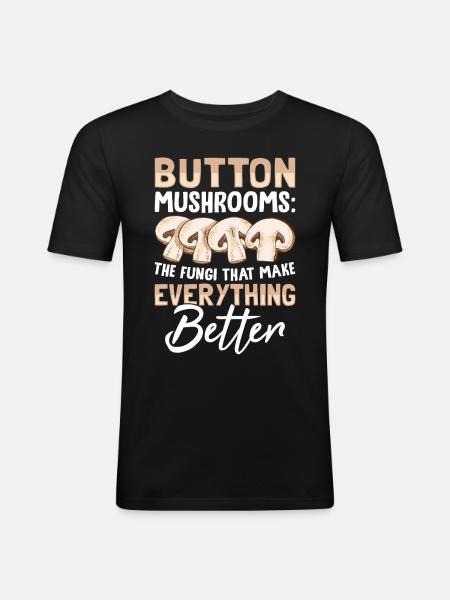 Champignons Cadeaux - T-shirt près du corps Homme - noir