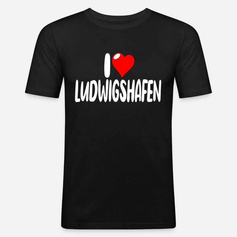 ludwigshafen - Männer Slim Fit T-Shirt - Schwarz