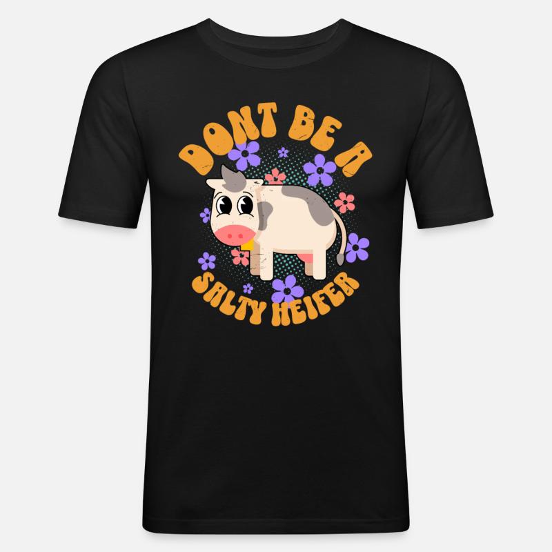 Kuh Kühe - Männer Slim Fit T-Shirt - Schwarz