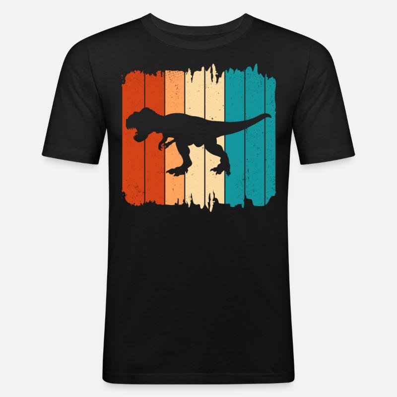 T Rex - Männer Slim Fit T-Shirt - Schwarz