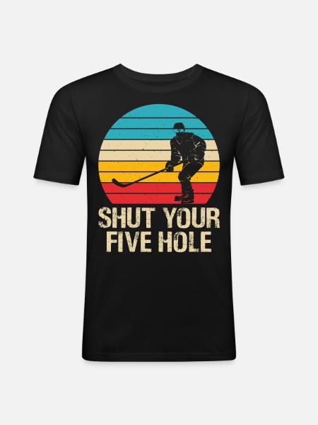 Eishockey - Männer Slim Fit T-Shirt - Schwarz