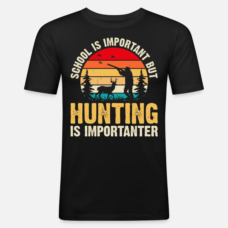 Jäger Jagen - Männer Slim Fit T-Shirt - Schwarz