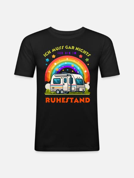 Retirement Pension Pensioner Caravan Camping Camper - Men's Slim Fit T-Shirt - black
