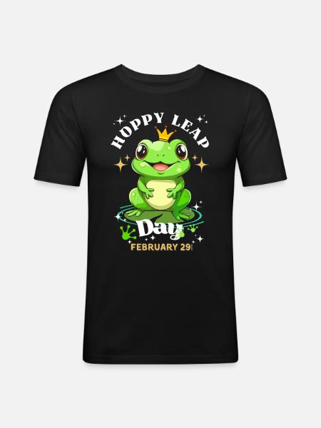 Hoppy leap day frog - Men's Slim Fit T-Shirt - black
