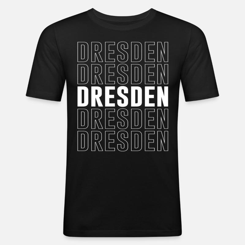 Dresden Scripture Germany - Men's Slim Fit T-Shirt - black