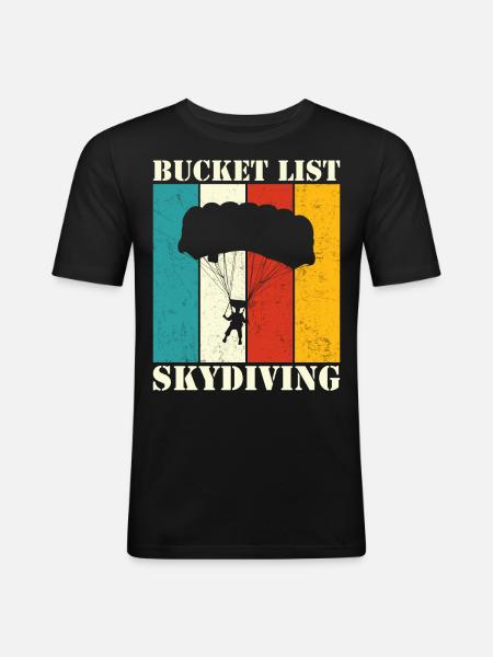 Parachutisme - T-shirt près du corps Homme - noir