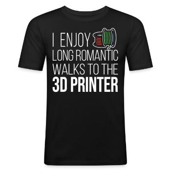 I Enjoy Romantic Walk 3D Printer Filament CNC - Männer Slim Fit T-Shirt - Schwarz - Vorne - Nik (191cm)