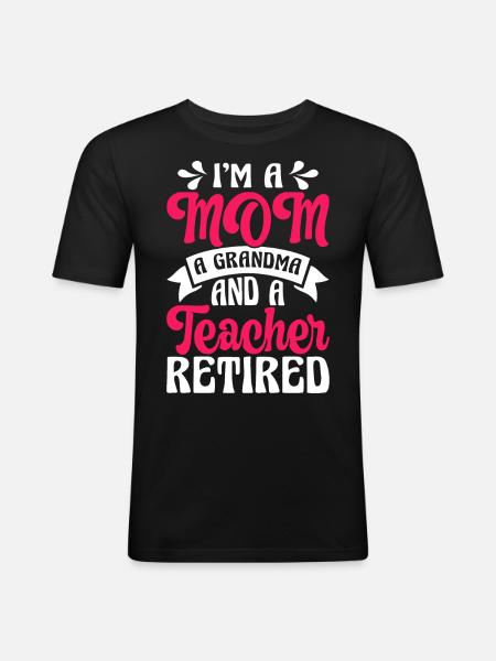 Mama Oma Leher - Männer Slim Fit T-Shirt - Schwarz
