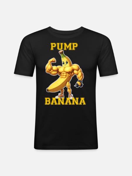 Banane Pump Banana - T-shirt près du corps Homme - noir
