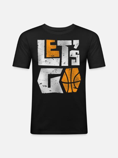 Basketball - Männer Slim Fit T-Shirt - Schwarz