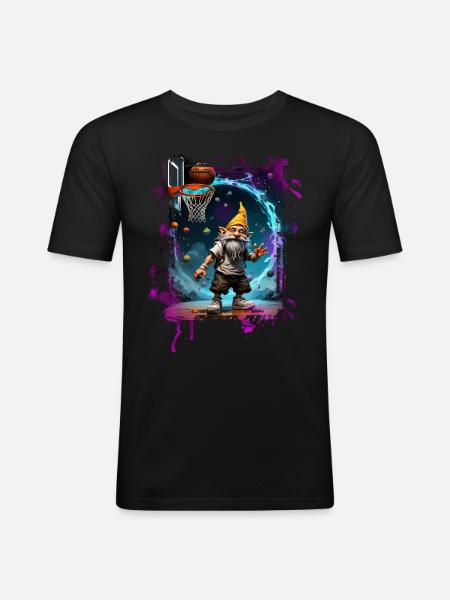 Basketball Gnome - Men's Slim Fit T-Shirt - black