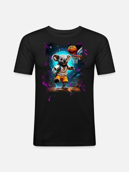 Basketball Koala - Men's Slim Fit T-Shirt - black