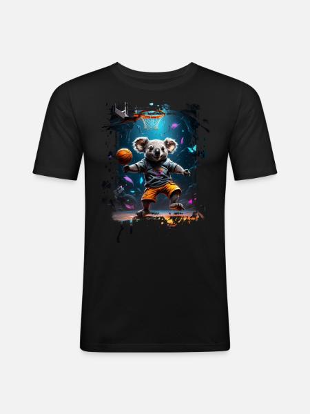 Basketball Koala - Men's Slim Fit T-Shirt - black