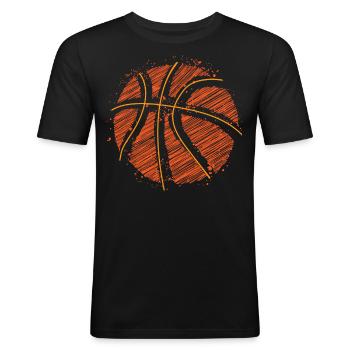 Basket - Slim Fit T-shirt herr - svart - Fram - Nik (191cm)