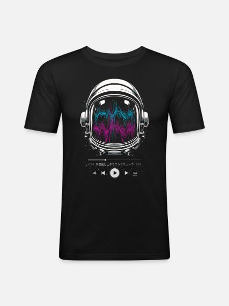 Astronaut Soundtrack space - Men's Slim Fit T-Shirt - black