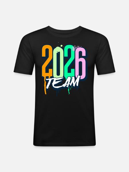 Équipe 2026 - T-shirt près du corps Homme - noir