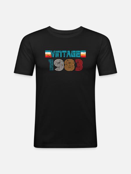 Millésime anniversaire 1983 - T-shirt près du corps Homme - noir