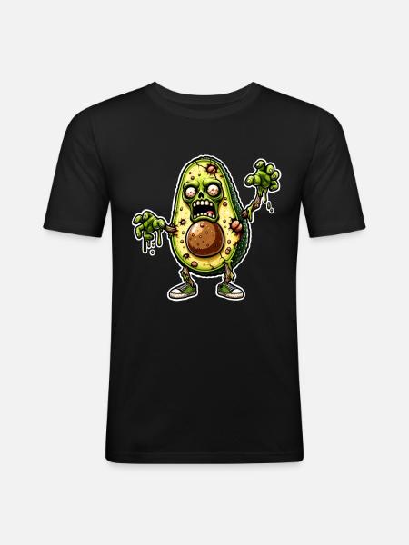 Avocado Zombie - Men's Slim Fit T-Shirt - black