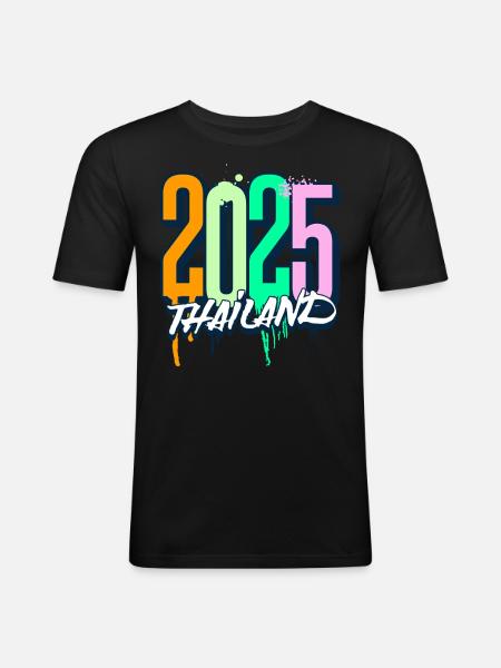 Thailand 2025 Vacation Trip - Men's Slim Fit T-Shirt - black