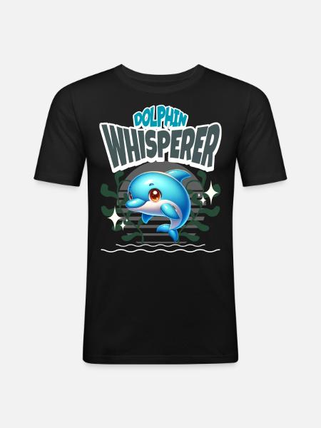 Dolphin - Men's Slim Fit T-Shirt - black