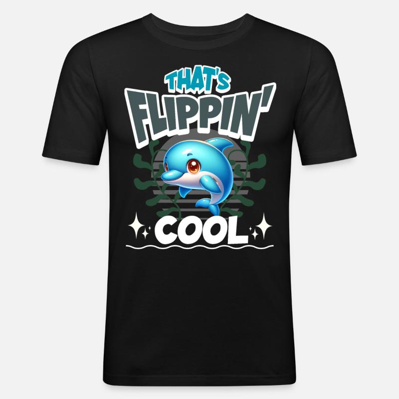 Dauphin - T-shirt près du corps Homme - noir