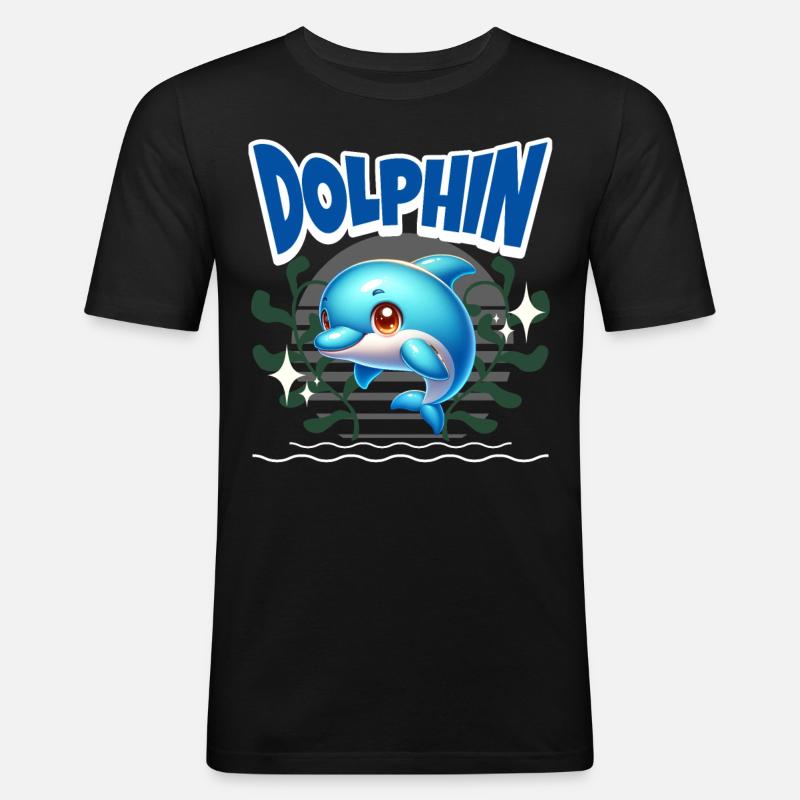 Dolphin - Men's Slim Fit T-Shirt - black