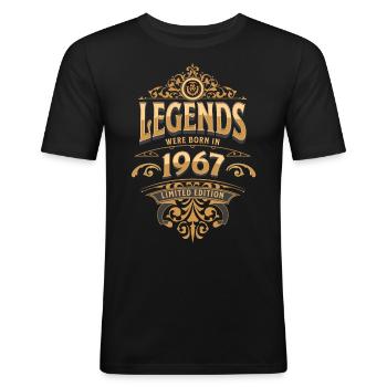 1967 Legend Birthday 1967 Year of birth - Men's Slim Fit T-Shirt - black - Front - Nik (191cm)