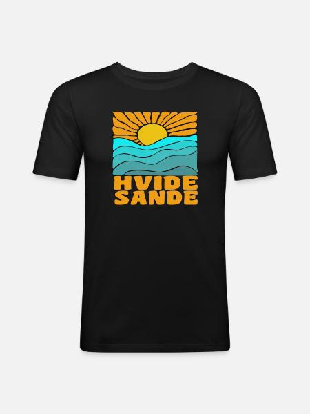 Hvide Sande, Danemark - T-shirt près du corps Homme - noir