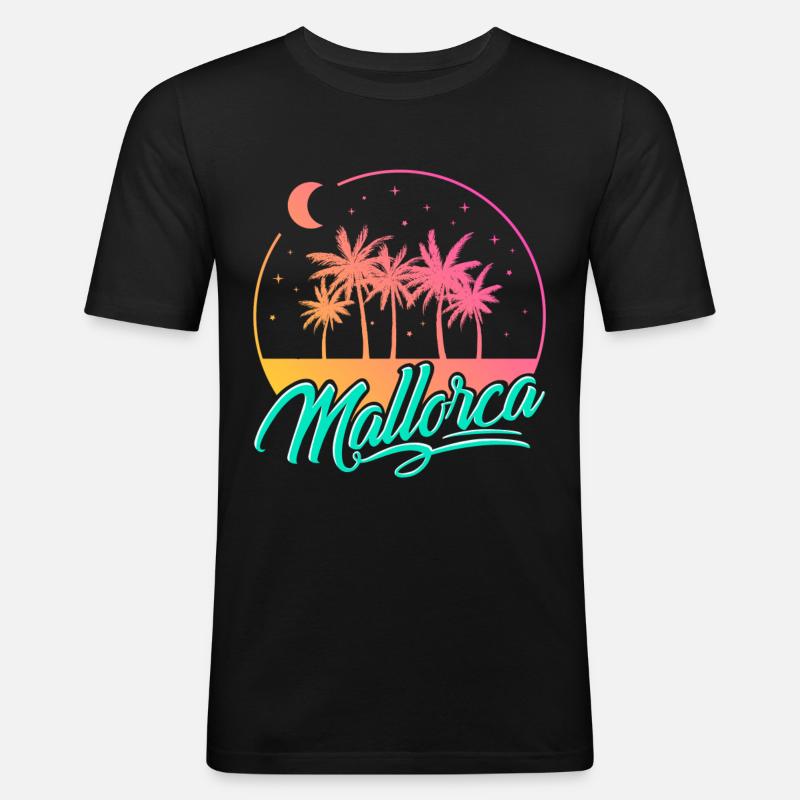 Mallorca - Männer Slim Fit T-Shirt - Schwarz