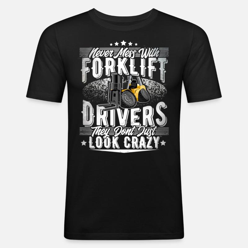 Staplerfahrer - Männer Slim Fit T-Shirt - Schwarz