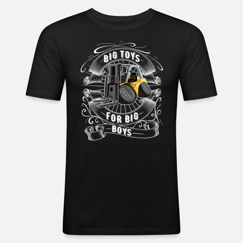 Staplerfahrer - Männer Slim Fit T-Shirt - Schwarz