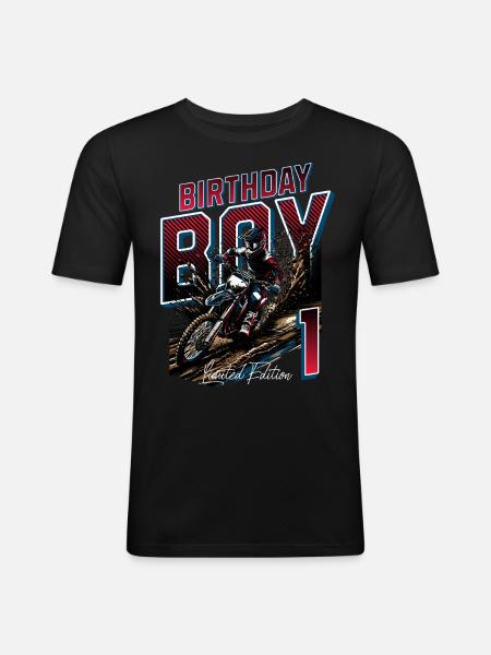 Motocross 1st Birthday - Men's Slim Fit T-Shirt - black