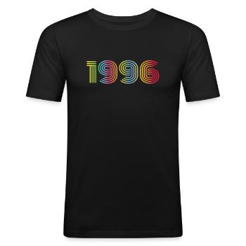 1996 Birthday Funky Year - Men's Slim Fit T-Shirt - black - Front - Nik (191cm)