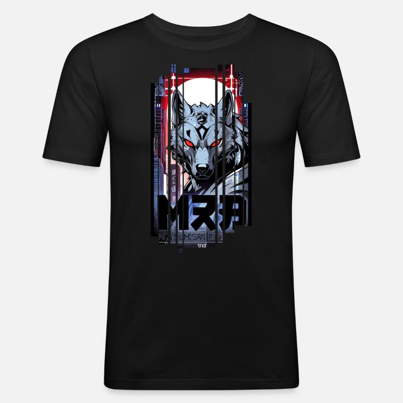 Silver Wolf Cyborg Geometric - Men's Slim Fit T-Shirt - black