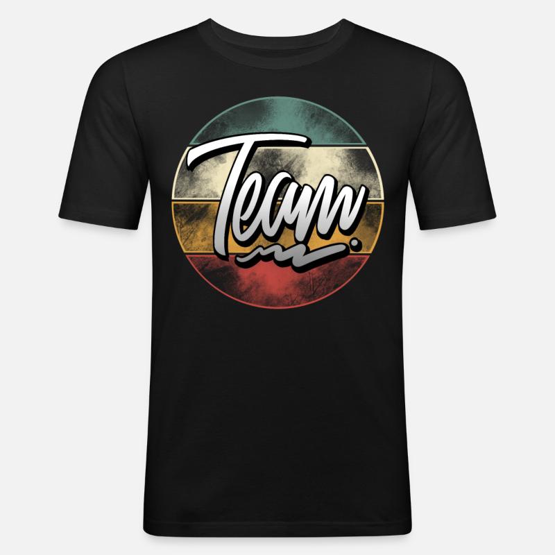 Team - Männer Slim Fit T-Shirt - Schwarz