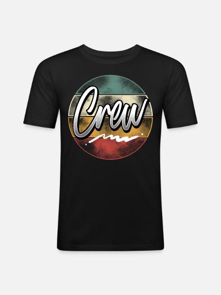 Crew - Männer Slim Fit T-Shirt - Schwarz