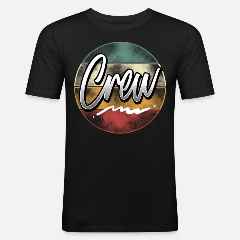 Crew - Männer Slim Fit T-Shirt - Schwarz