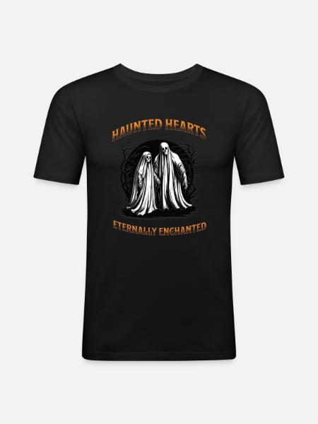 Haunted hearts eternally enchanted - Men's Slim Fit T-Shirt - black