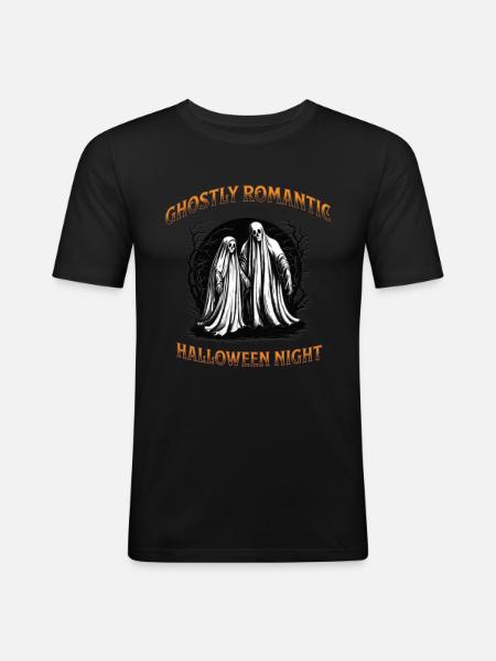 Ghostly romantic halloween night - Men's Slim Fit T-Shirt - black