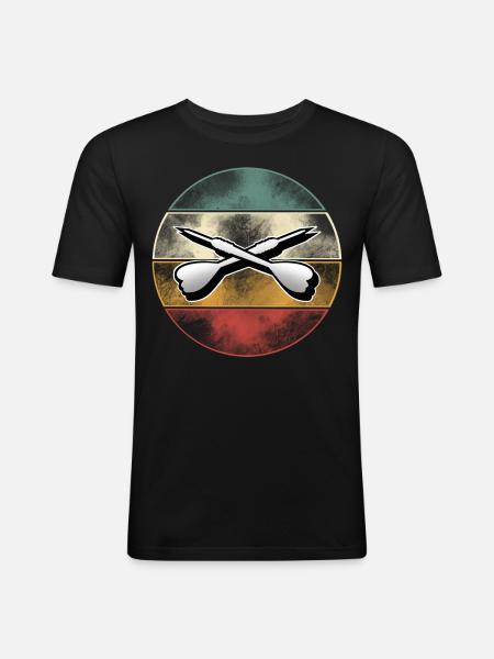 Dartpfeile Dart Darten Darts - Men's Slim Fit T-Shirt - black
